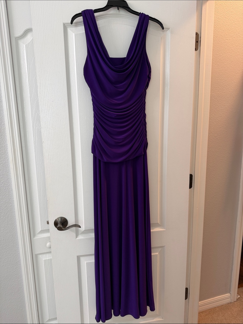 Night Way Collections Royal Purple Draped Ruched Maxi Dress